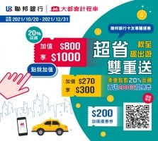 聯邦銀行20%回饋，超省雙重送